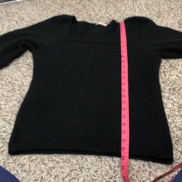 Esqualo Sweater Size Small Black Fuzzy Puff Sleeve Pullover - Picture 11 of 12